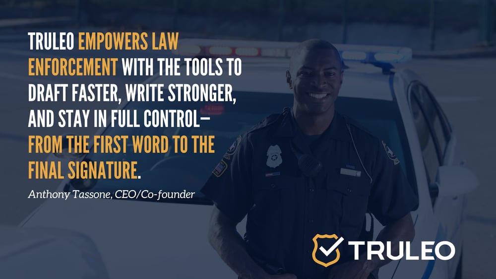 Image of police officer with text